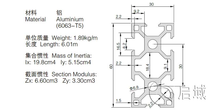 3060歐標(biāo)直角鋁型材