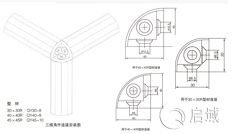 三維角連接件安裝圖